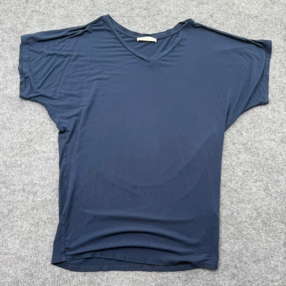 Sivana Bamboo Luxe Tee Women M Blue USA Yoga Loungewear Oversize Coastal Soft